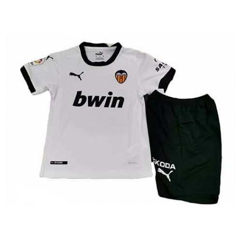 Camiseta Valencia 1ª Kit Niños 2020 2021 Blanco